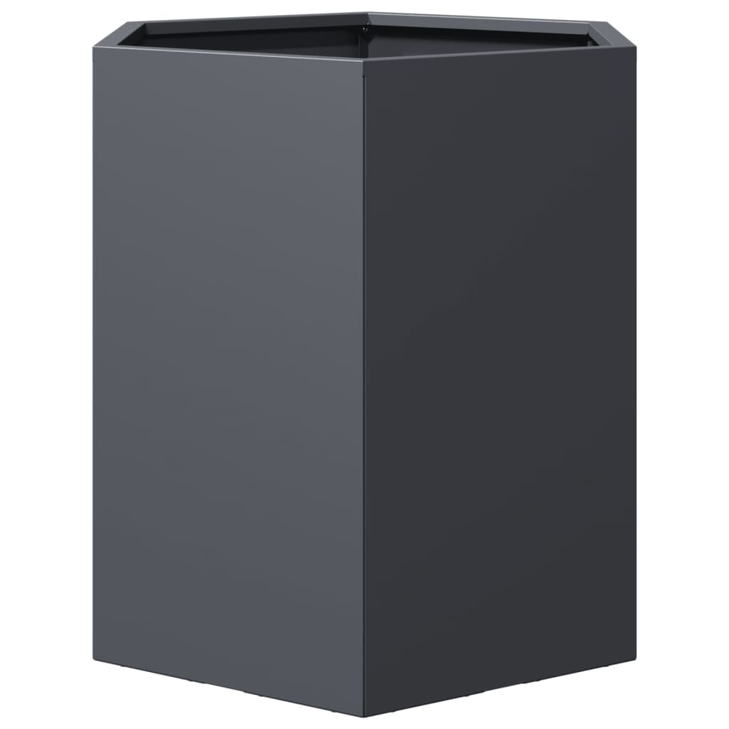 vidaXL Ζαρντινιέρα Κήπου Εξάγωνη Ανθρακί 46x40x45 εκ. Ατσάλι - Image 5