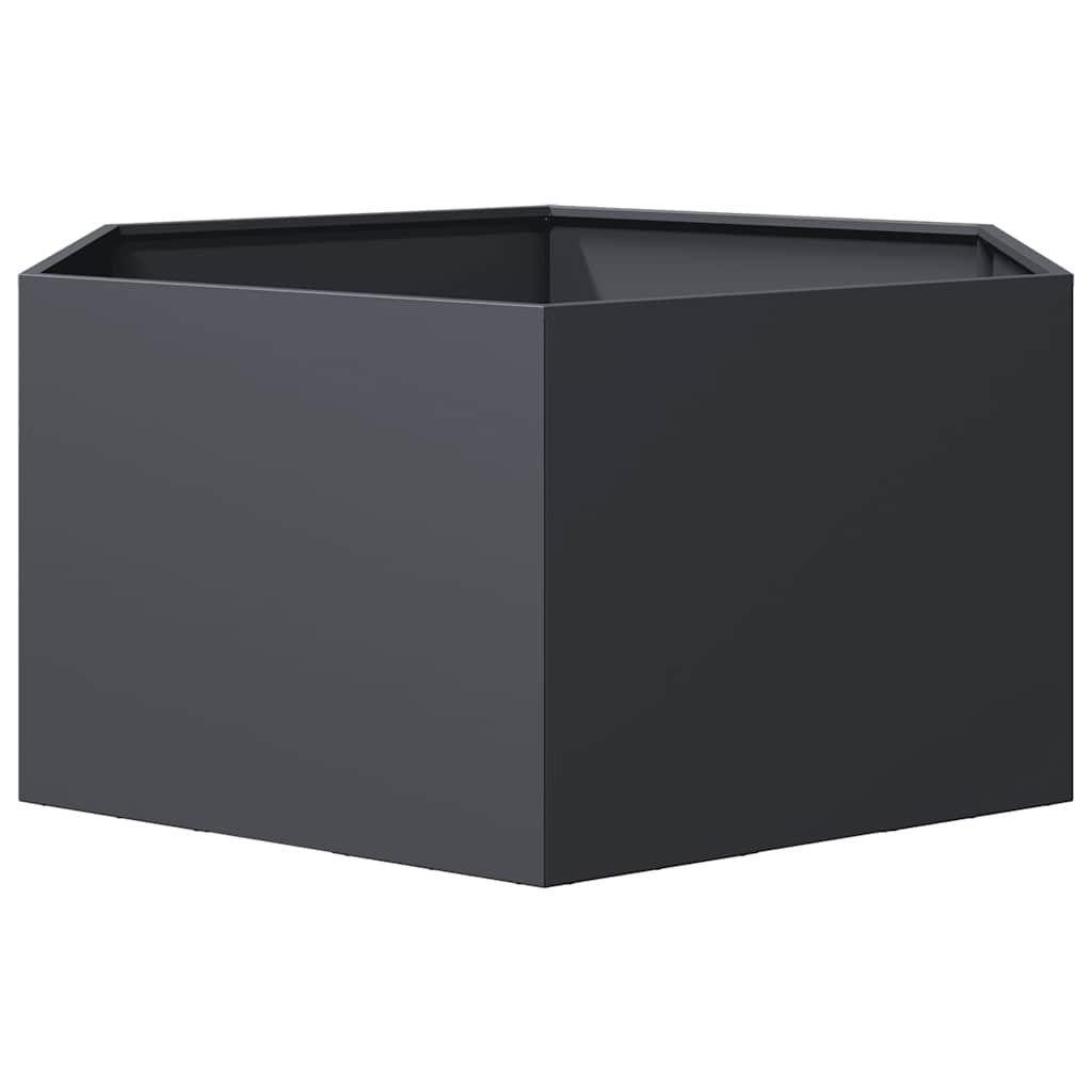 vidaXL Ζαρντινιέρα Κήπου Εξάγωνη Ανθρακί 104x90x45 εκ. Ατσάλι - Image 4