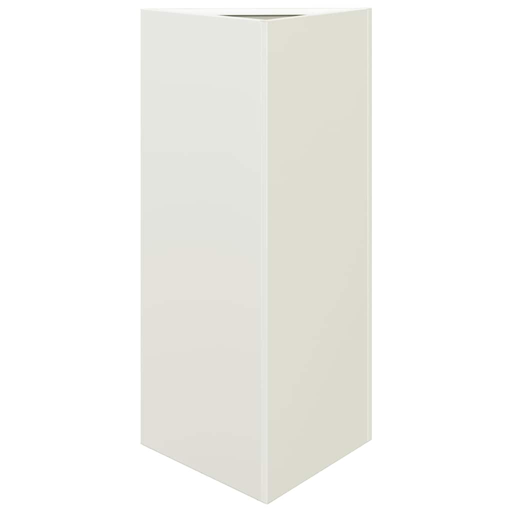 vidaXL Ζαρντινιέρες Κήπου 2 τεμ. Λευκό Τρίγωνο 40x34,5x75εκ από Ατσάλι - Image 5