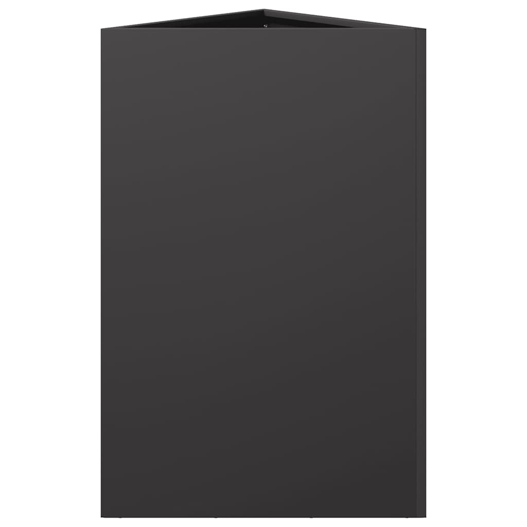 vidaXL Ζαρντινιέρα Κήπου Μαύρη Τρίγωνη 50x43x75 εκ. από Ατσάλι - Image 5