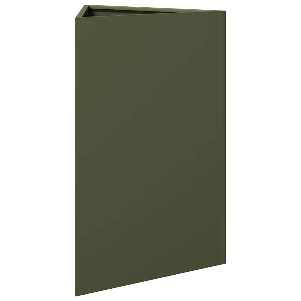 vidaXL Ζαρντινιέρα Κήπου Λαδί Τρίγωνο 50x43x75 εκ. από Ατσάλι - Image 4