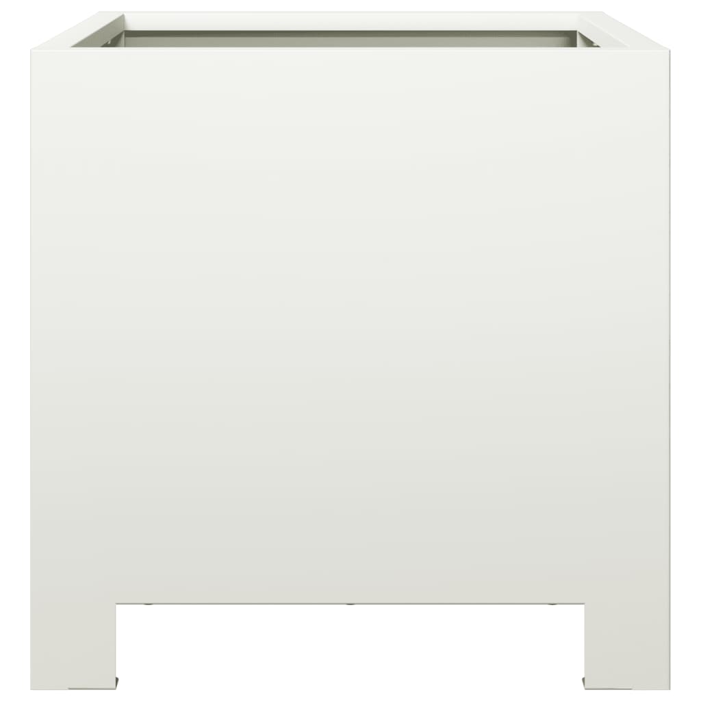 vidaXL Ζαρντινιέρα Κήπου Λευκή 30x30x30 εκ. από Ατσάλι - Image 4