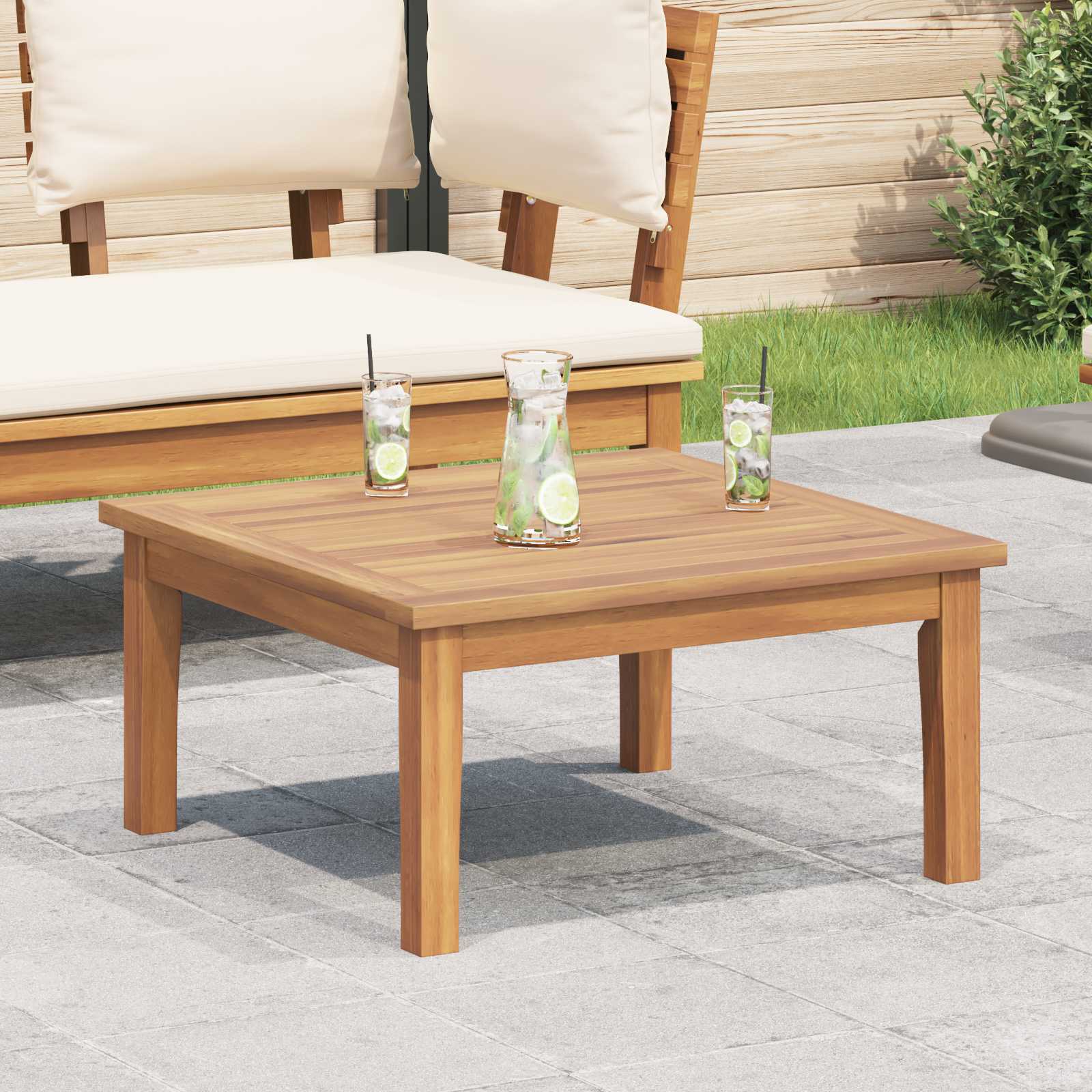 vidaXL Τραπέζι Κήπου Καφέ Μασίφ ξύλο teak