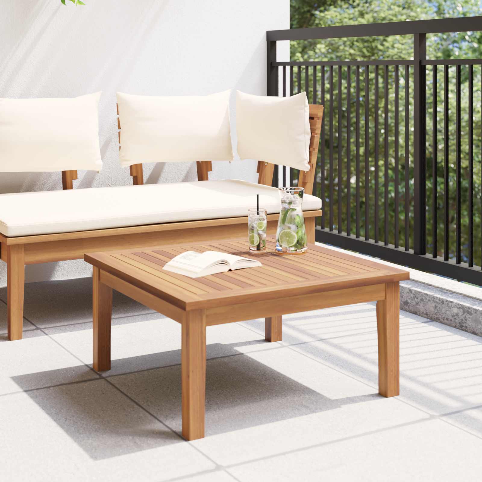 vidaXL Τραπέζι Κήπου Καφέ Μασίφ ξύλο teak - Image 4