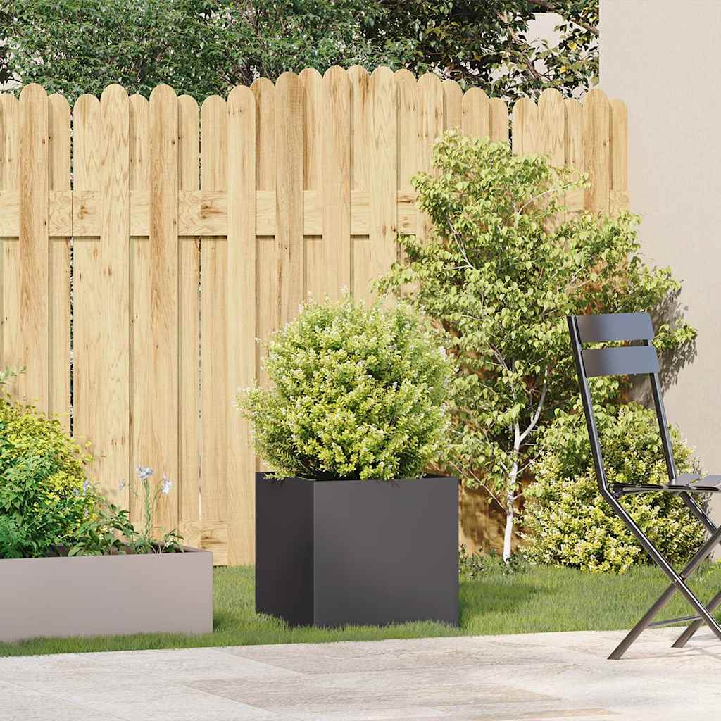vidaXL Γλάστρα Μαύρη 40x40x40 cm από χάλυβα ψυχρής έλασης - Image 3