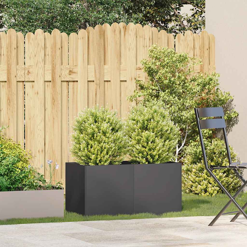 vidaXL Ζαρντινιέρα Μαύρη 80x40x40 εκ. από Χάλυβα Ψυχρής Έλασης - Image 3