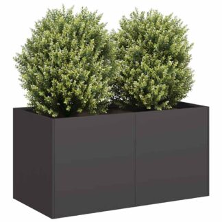 vidaXL Ζαρντινιέρα Μαύρη 80x40x40 εκ. από Χάλυβα Ψυχρής Έλασης