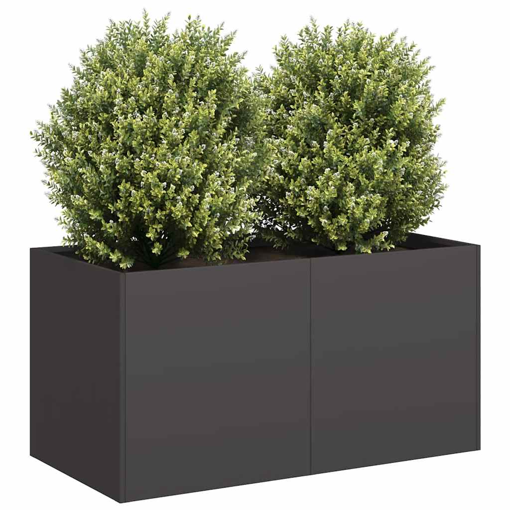 vidaXL Ζαρντινιέρα Μαύρη 80x40x40 εκ. από Χάλυβα Ψυχρής Έλασης