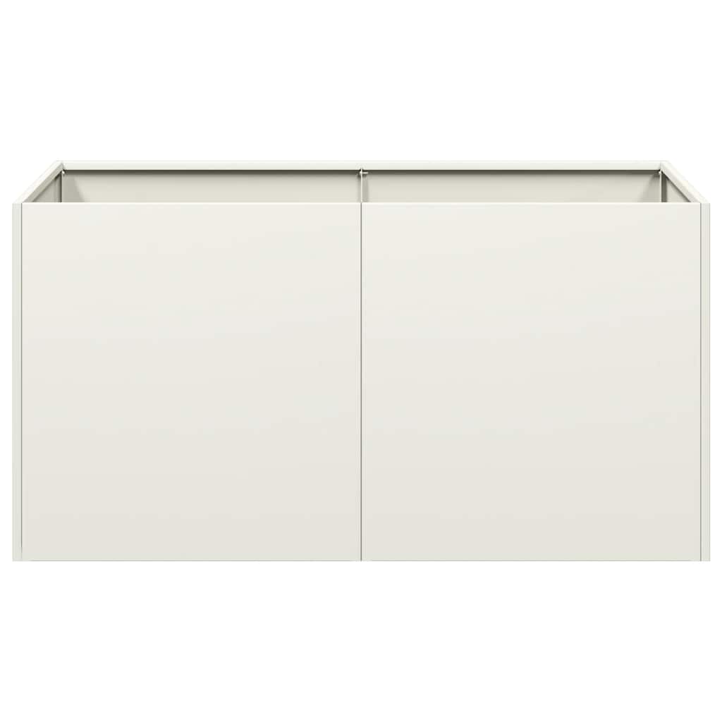 vidaXL Ζαρντινιέρα Λευκή 80x40x40 εκ. από Χάλυβα Ψυχρής Έλασης - Image 4