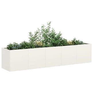 vidaXL Ζαρντινιέρα Λευκή 200x40x40 εκ. από Χάλυβα Ψυχρής Έλασης