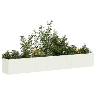 vidaXL Ζαρντινιέρα Λευκή 280x40x40 εκ. από Χάλυβα Ψυχρής Έλασης