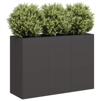 vidaXL Ζαρντινιέρα Μαύρη 120x40x80 εκ. από Χάλυβα Ψυχρής Έλασης