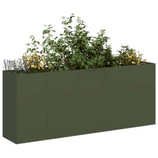 vidaXL Ζαρντινιέρα Λαδί 200x40x80 εκ. από Χάλυβα Ψυχρής Έλασης