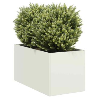vidaXL Ζαρντινιέρα Λευκή 40x80x40 εκ. από Χάλυβα Ψυχρής Έλασης