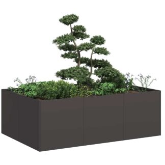 vidaXL Ζαρντινιέρα Μαύρη 120x80x40 εκ. από Χάλυβα