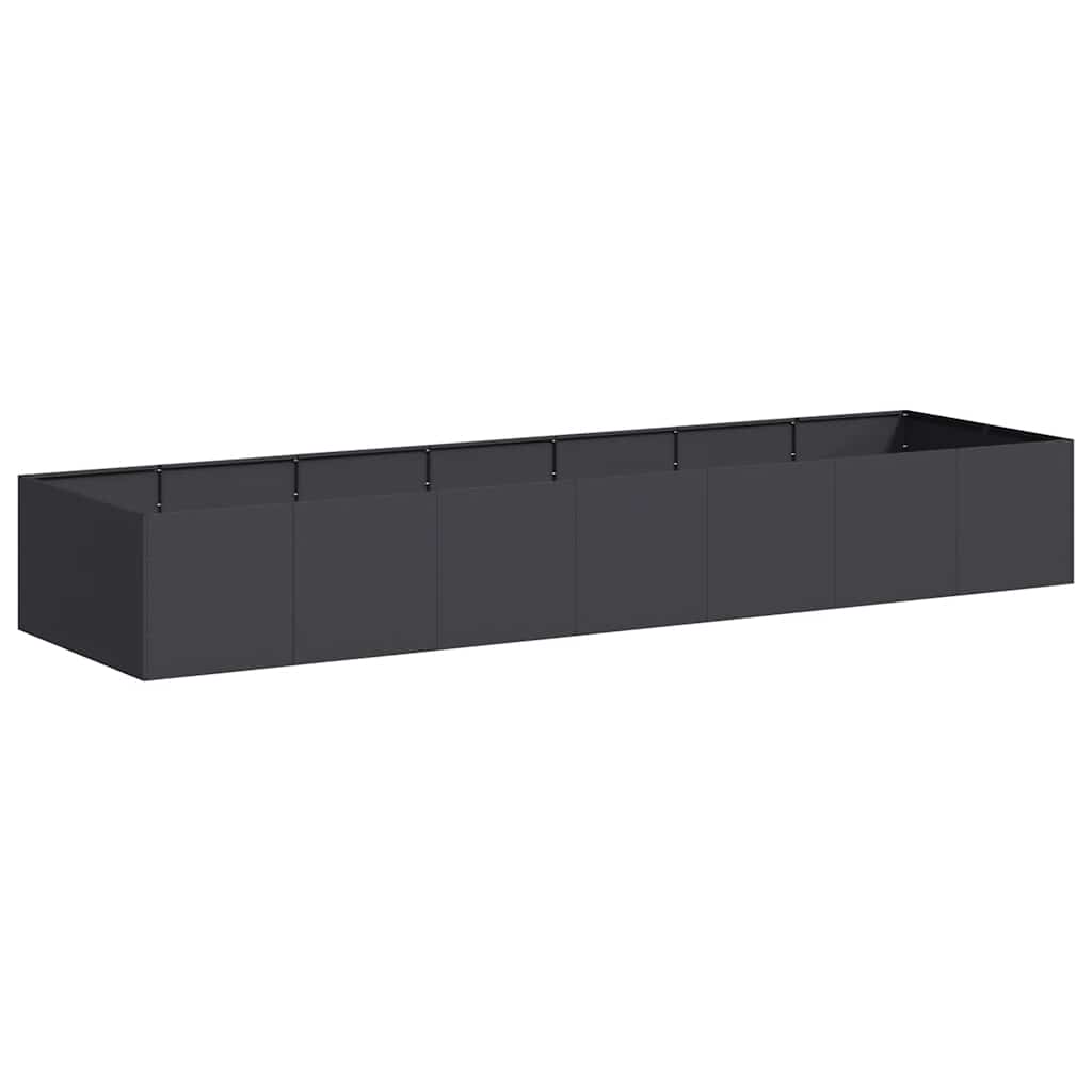 vidaXL Ζαρντινιέρα Μαύρη 280x80x40 εκ. από Χάλυβα - Image 2