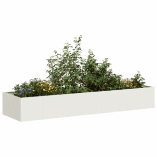 vidaXL Ζαρντινιέρα Λευκή 280x80x40 εκ. από Χάλυβα