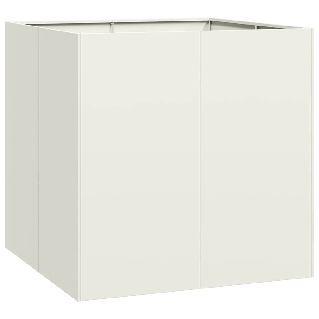 vidaXL Ζαρντινιέρα Λευκή 80x80x80 εκ. από Χάλυβα - Image 2