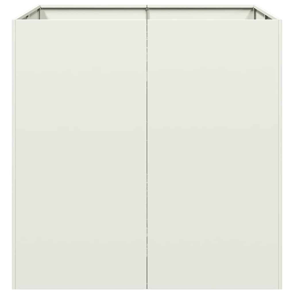 vidaXL Ζαρντινιέρα Λευκή 80x80x80 εκ. από Χάλυβα - Image 4