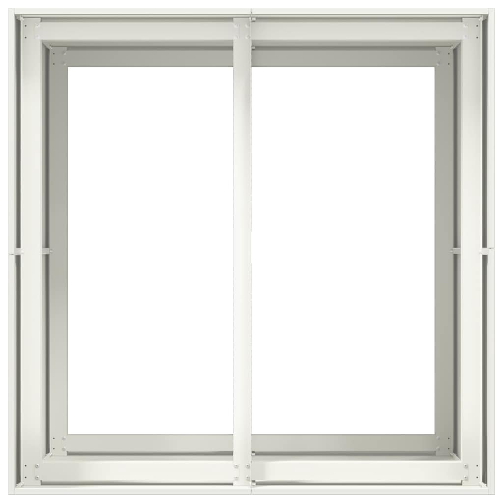vidaXL Ζαρντινιέρα Λευκή 80x80x80 εκ. από Χάλυβα - Image 5
