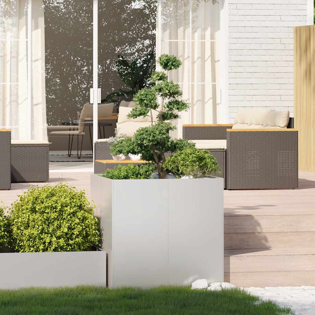 vidaXL Ζαρντινιέρα 80x80x80 εκ. από Ανοξείδωτο Ατσάλι - Image 3