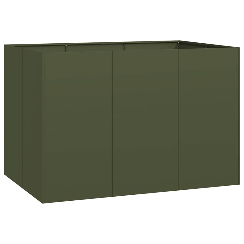 vidaXL Ζαρντινιέρα Λαδί 120x80x80 εκ. από Χάλυβα - Image 2