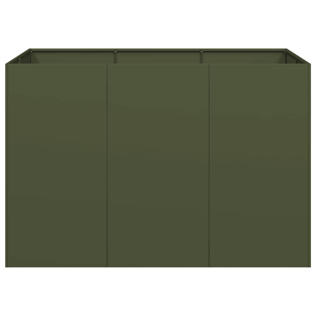 vidaXL Ζαρντινιέρα Λαδί 120x80x80 εκ. από Χάλυβα - Image 4
