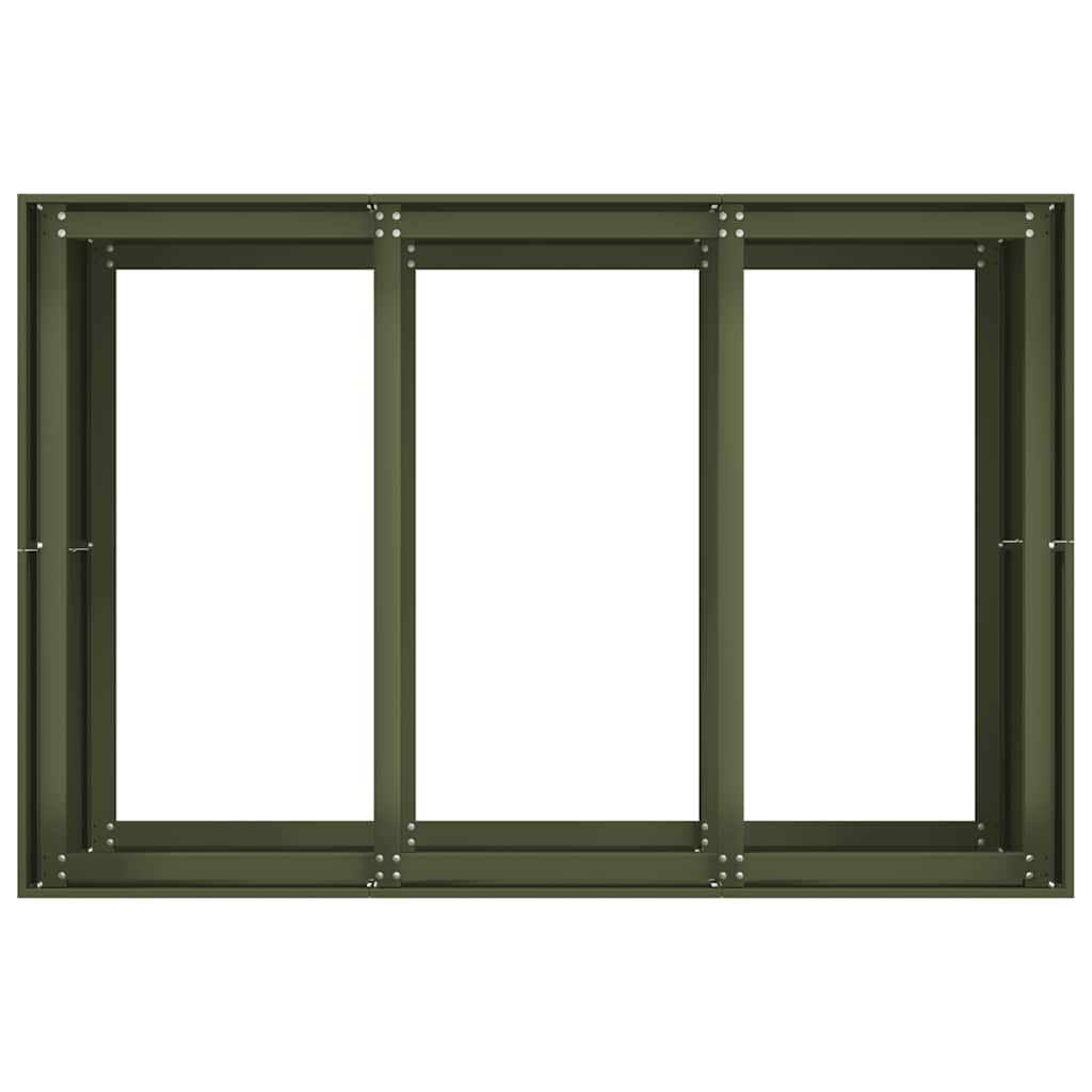 vidaXL Ζαρντινιέρα Λαδί 120x80x80 εκ. από Χάλυβα - Image 5