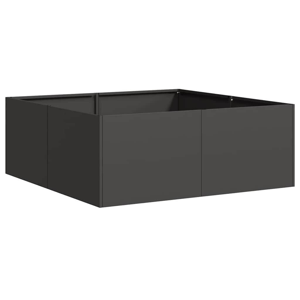 vidaXL Ζαρντινιέρα Μαύρη 80x80x30 εκ. από Χάλυβα - Image 2