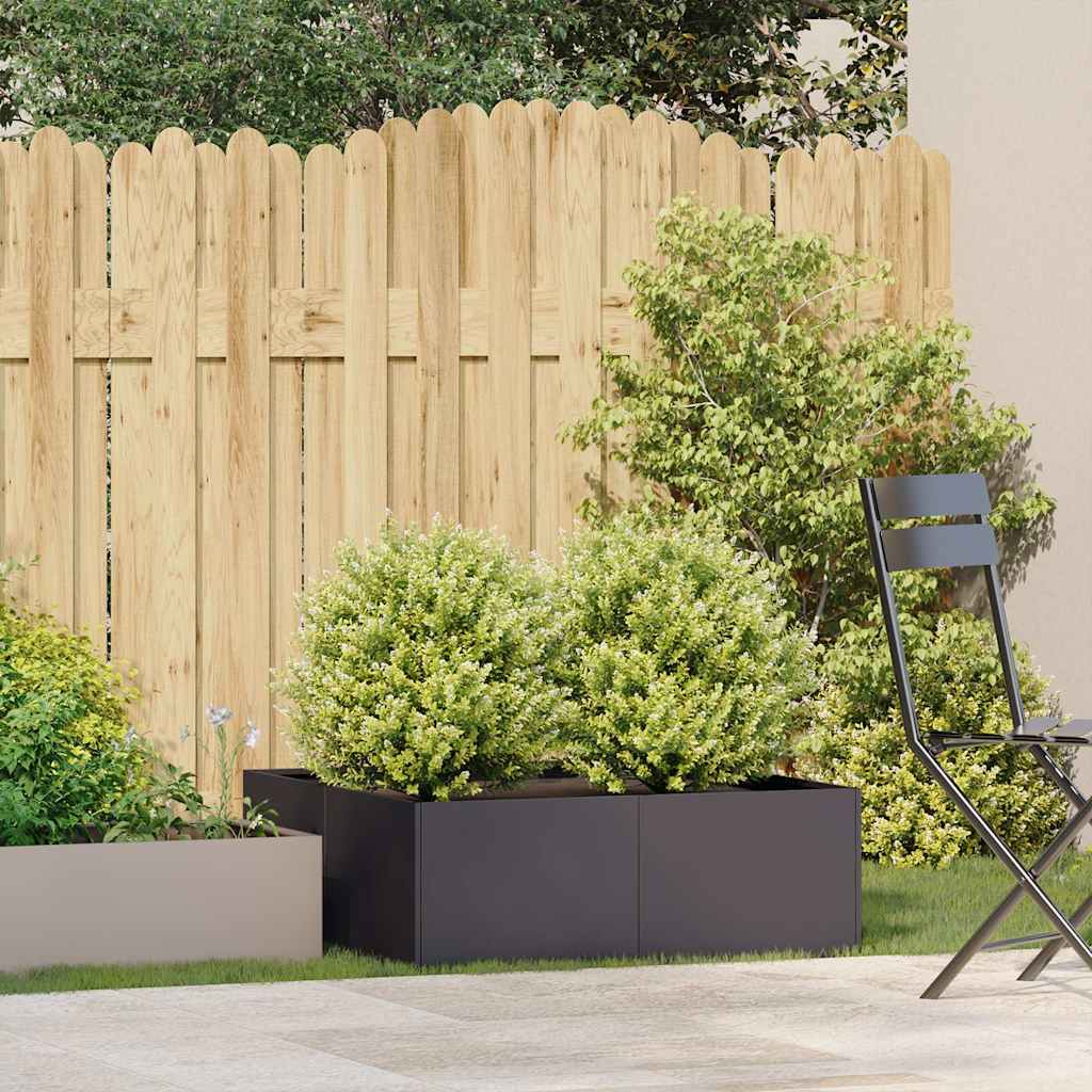 vidaXL Ζαρντινιέρα Μαύρη 80x80x30 εκ. από Χάλυβα - Image 3
