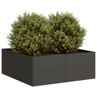 vidaXL Ζαρντινιέρα Μαύρη 80x80x30 εκ. από Χάλυβα
