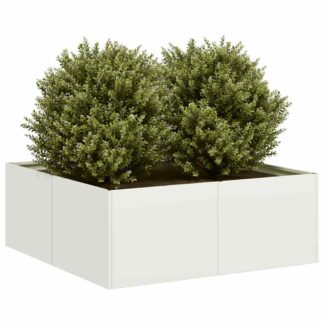 vidaXL Ζαρντινιέρα Λευκή 80x80x30 εκ. από Χάλυβα