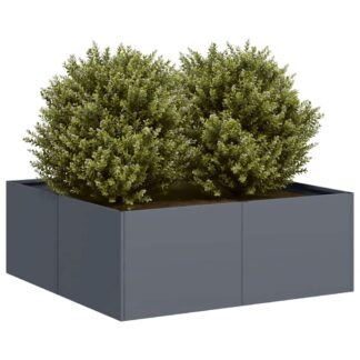 vidaXL Ζαρντινιέρα Ανθρακί 80x80x30 εκ. από Χάλυβα