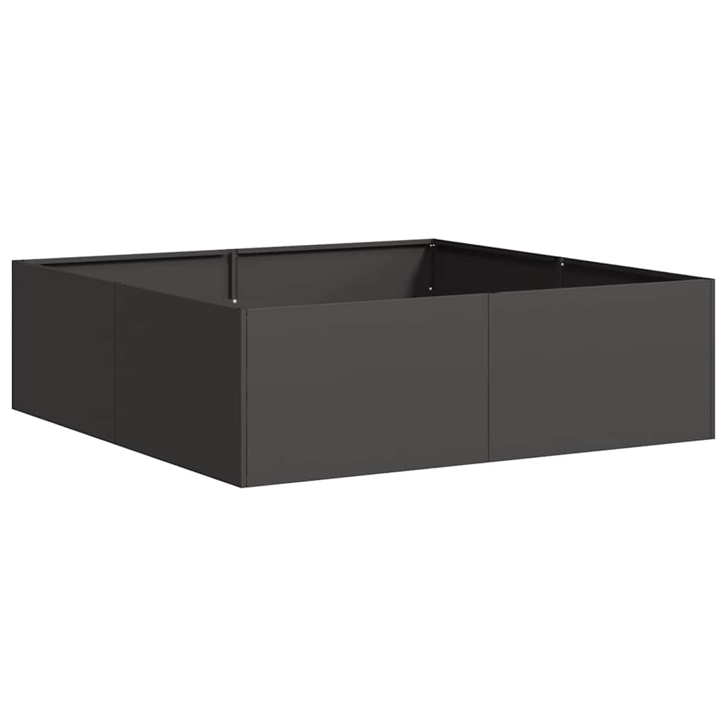 vidaXL Ζαρντινιέρα Μαύρη 100x100x30 εκ. από Χάλυβα - Image 2