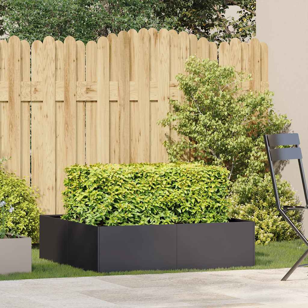 vidaXL Ζαρντινιέρα Μαύρη 100x100x30 εκ. από Χάλυβα - Image 3