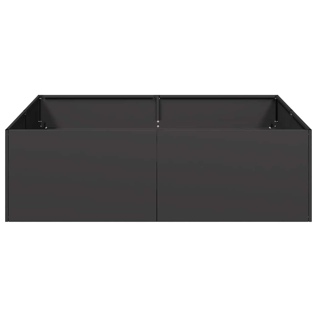 vidaXL Ζαρντινιέρα Μαύρη 100x100x30 εκ. από Χάλυβα - Image 4