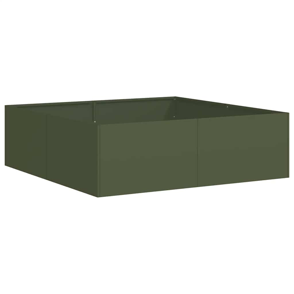 vidaXL Ζαρντινιέρα Λαδί 100x100x30 εκ. από Χάλυβα - Image 2