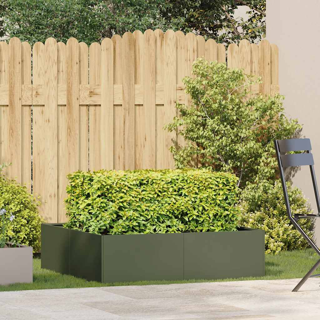 vidaXL Ζαρντινιέρα Λαδί 100x100x30 εκ. από Χάλυβα - Image 3