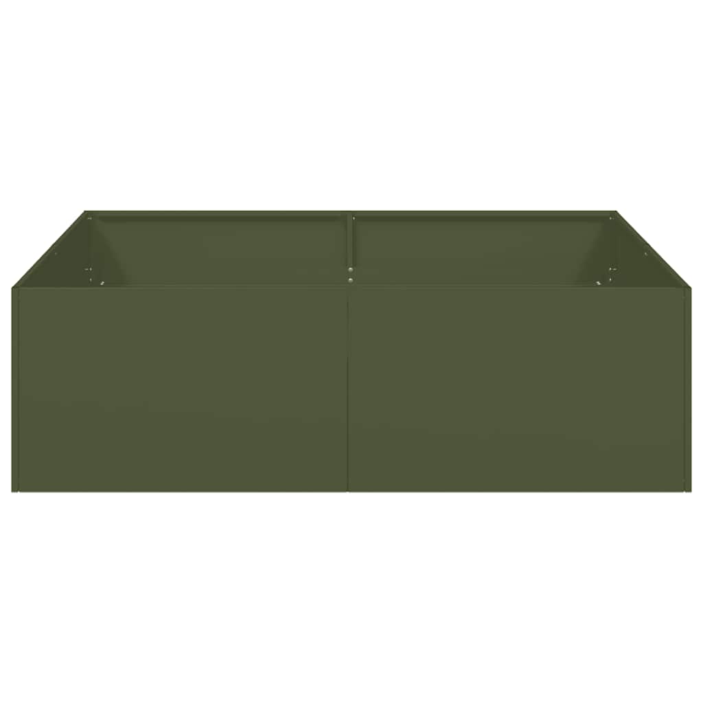 vidaXL Ζαρντινιέρα Λαδί 100x100x30 εκ. από Χάλυβα - Image 4