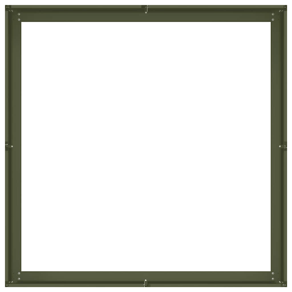 vidaXL Ζαρντινιέρα Λαδί 100x100x30 εκ. από Χάλυβα - Image 5
