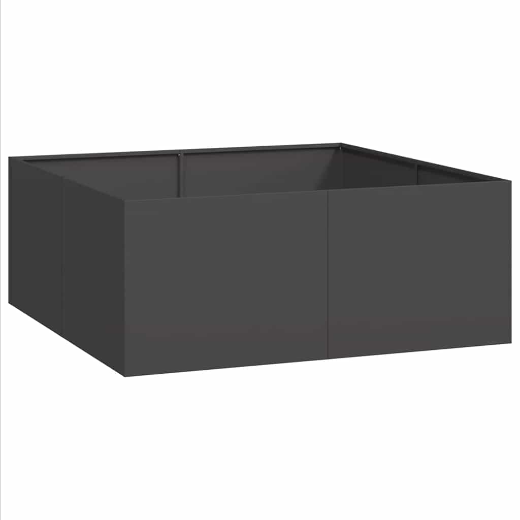 vidaXL Ζαρντινιέρα Μαύρη 100x100x40 εκ. από Χάλυβα - Image 2