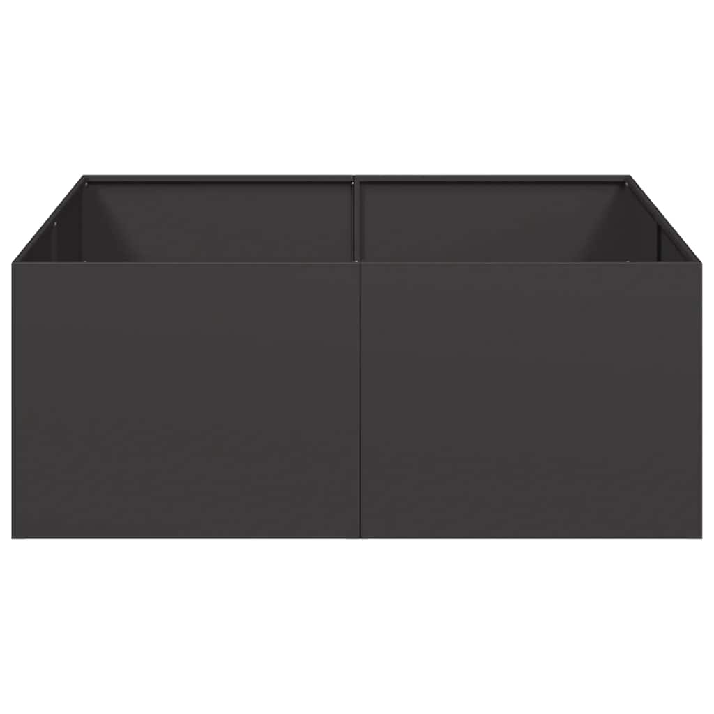 vidaXL Ζαρντινιέρα Μαύρη 100x100x40 εκ. από Χάλυβα - Image 4