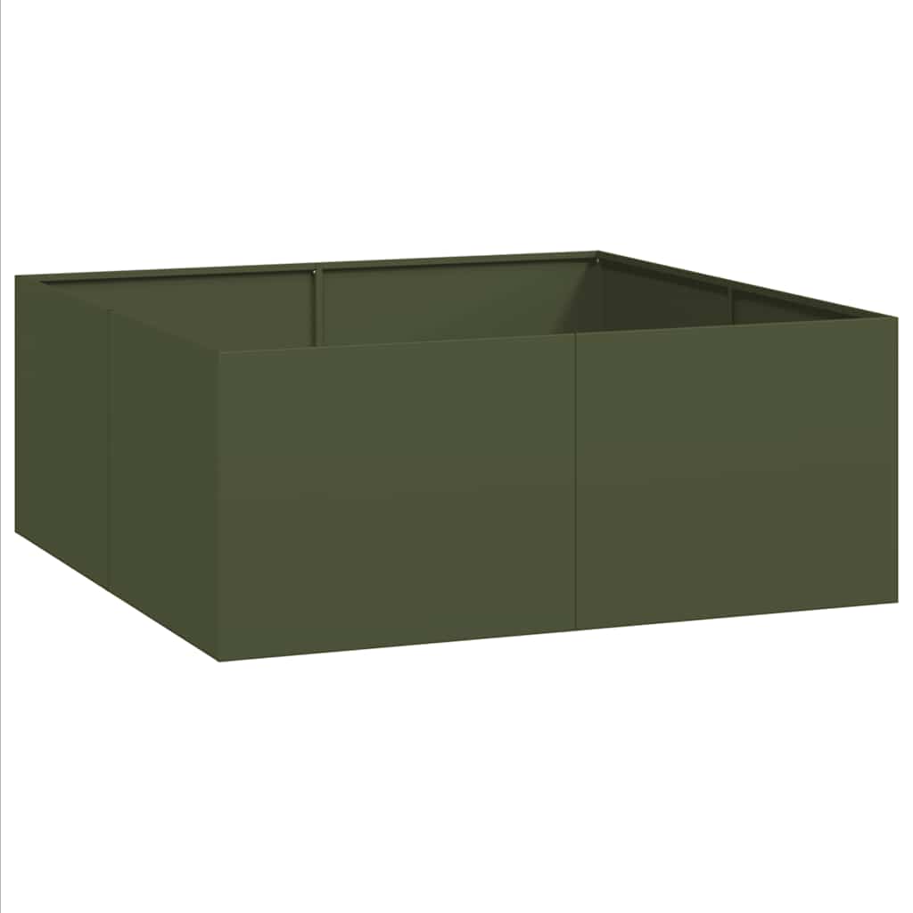 vidaXL Ζαρντινιέρα Λαδί 100x100x40 εκ. από Χάλυβα - Image 2
