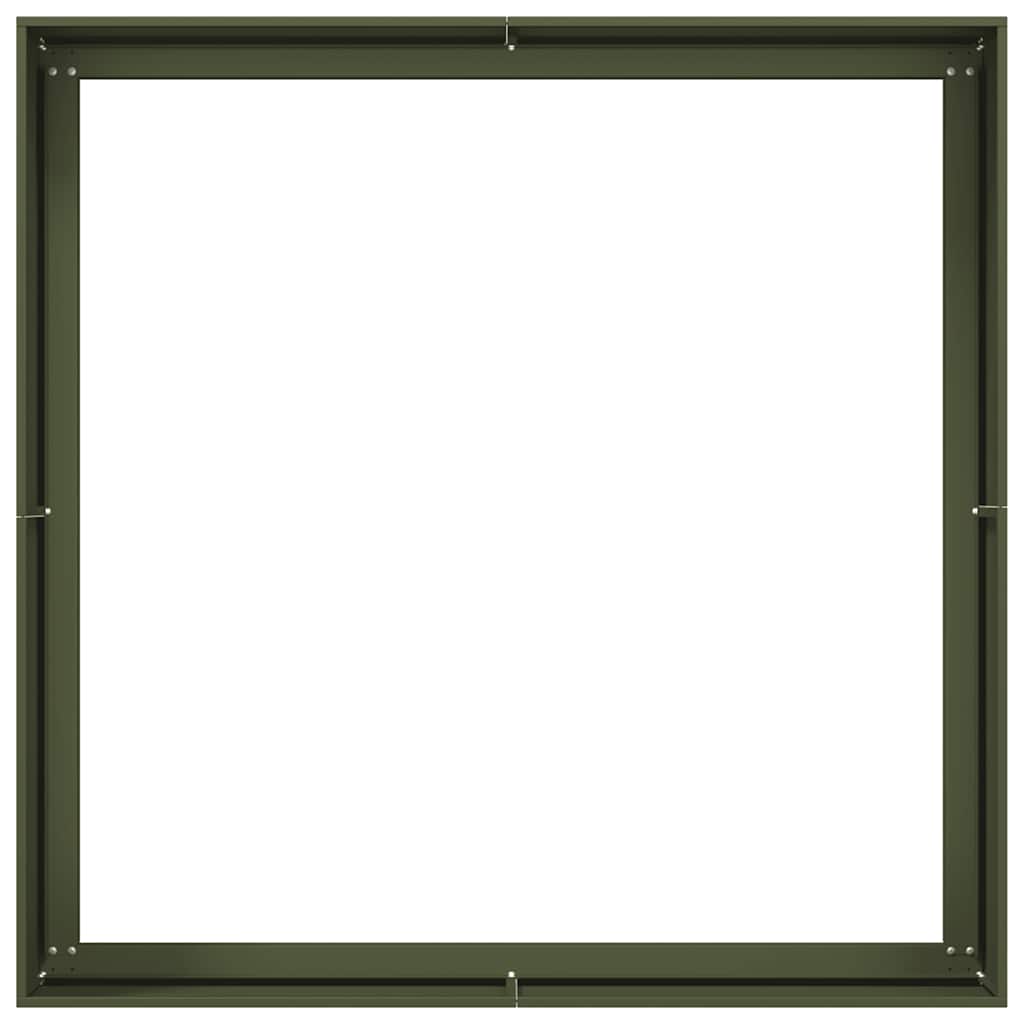 vidaXL Ζαρντινιέρα Λαδί 100x100x40 εκ. από Χάλυβα - Image 5