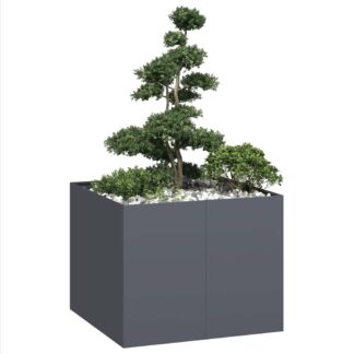 vidaXL Ζαρντινιέρα Ανθρακί 100x100x80 εκ. από Χάλυβα