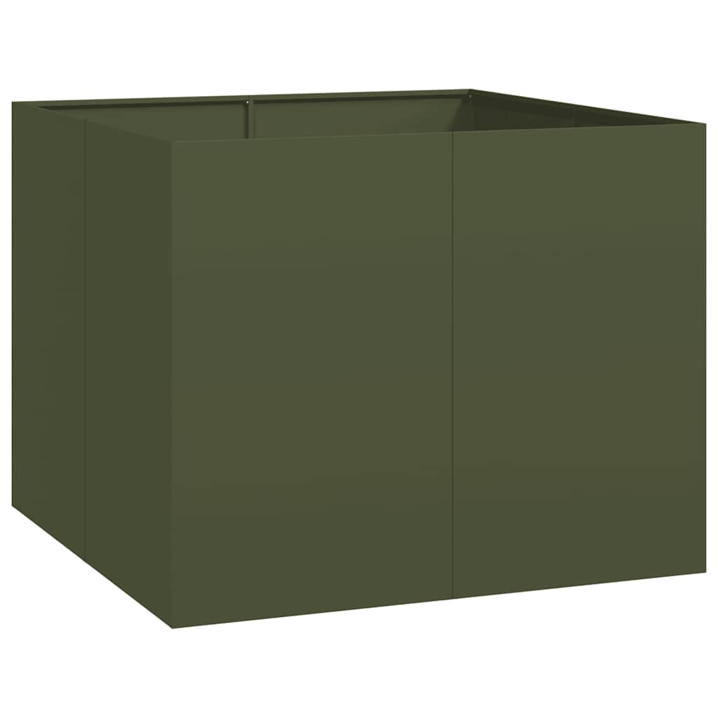 vidaXL Ζαρντινιέρα Λαδί 100x100x80 εκ. από Χάλυβα - Image 2