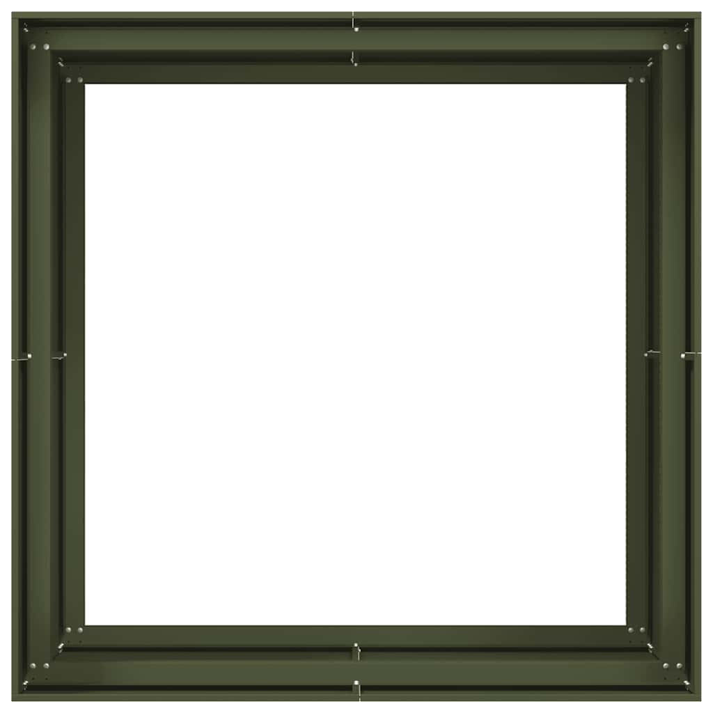 vidaXL Ζαρντινιέρα Λαδί 100x100x80 εκ. από Χάλυβα - Image 5