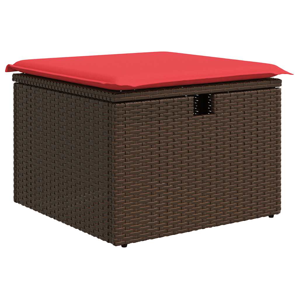 vidaXL Σαλόνι Κήπου Σετ 4 Τεμαχίων Καφέ Συνθετικό Ρατάν με Μαξιλάρια - Image 5