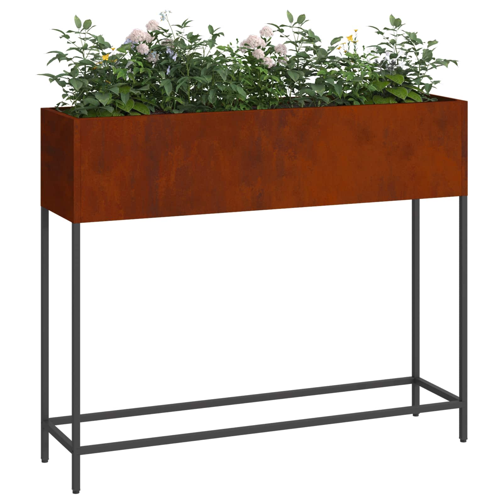 vidaXL Υψωμένη Γλάστρα Κήπου Σκ rusty 100 x 26 x 82 εκ - Image 3
