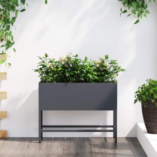 vidaXL Υψωμένη Γλάστρα Κήπου Ανθρακί 60 x 26 x 45 εκ Ατσάλι